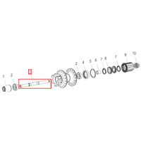 Axle TD Rear 145mm (for Tandem rear hub) (HCCXXX00S1316S)