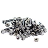 Base Flat Pedal Pin Kit | For One Pedal | Incl. 22 Tall Pins, 22 Short Pins, and 22 Nuts | Black (PDS20-102)