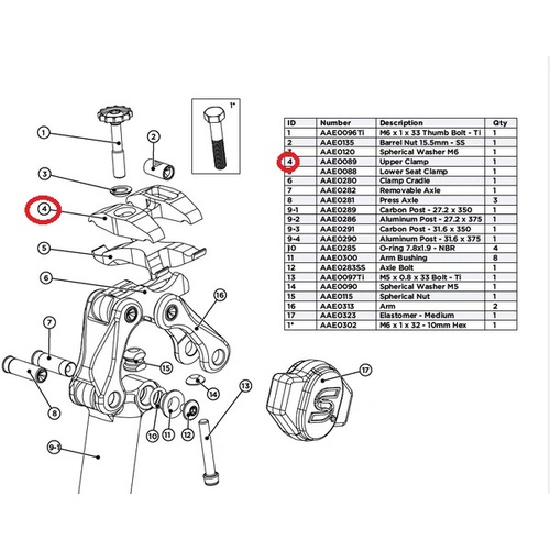 EESILK - POST - UPPER CLAMP (AAE0089)