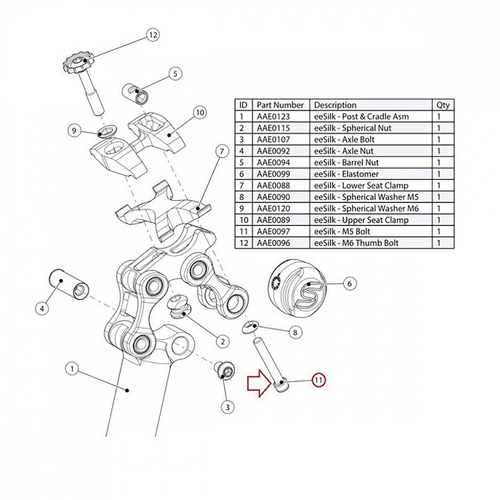 EESILK - POST - CLAMP SCREW - REAR 4MM HEX (AAE0097)