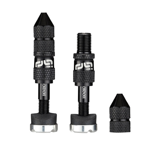 Quickfill SCHRADER Tubeless Valves | Gen2 | 23-31mm  Depth | 2 Pieces | Black (TR2UNA-133)