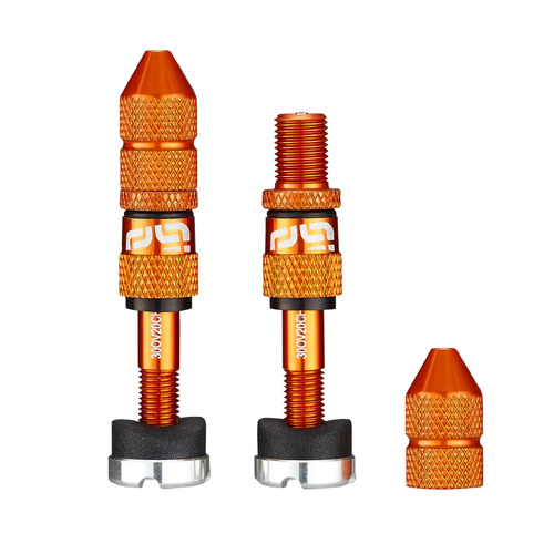 Quickfill SCHRADER Tubeless Valves | Gen2 | 23-31mm  Depth | 2 Pieces | NARANJA (TR2UNA-136)