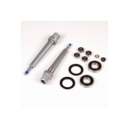 Plus Flat Pedal Axle Rebuild Kit | Incl. Axles, Bearings, Seals, Nuts, and Dust Covers) (PDS20-103)