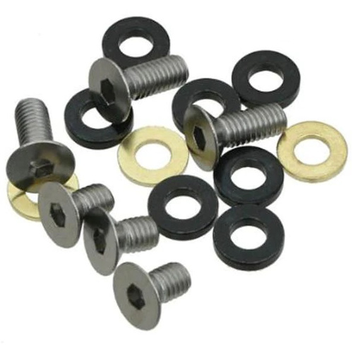 Chainguide bolt/spacer kit | Converts 3 bolt alloy backplate & 2 bolt alloy/composite guides from 52/53mm Chainline to 55mm (CGS30-105)
