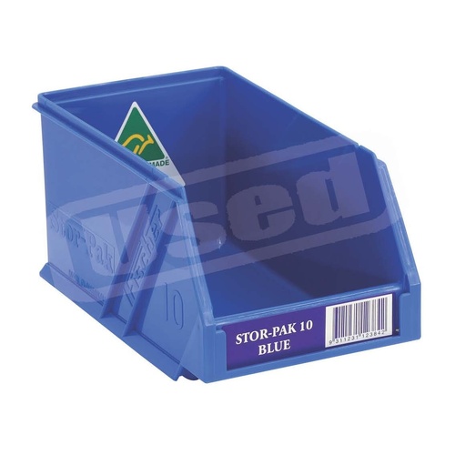 USED Stor-Pak No. #10 (100x170x85mm) WxDxH 1.0L capacity -BLUE (6 per carton)