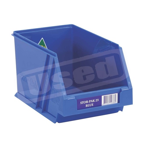 USED Stor-Pak No. #25 (133x220x125mm) WxDxH 2.5L capacity -BLUE