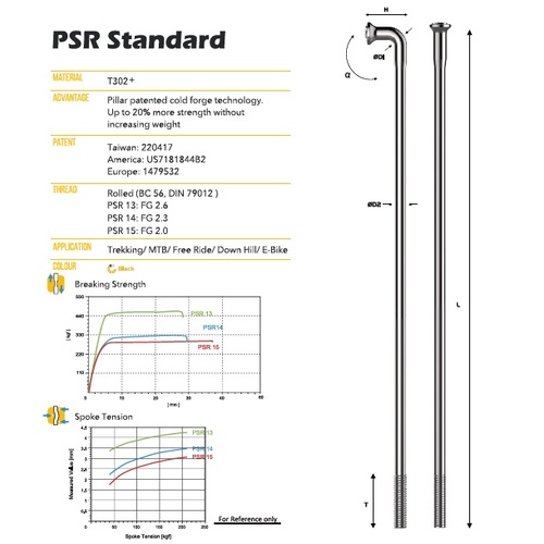 J-Bend PSR 14G 2.2/2.0 BLACK 308mm Pack 18pcs No Nipples