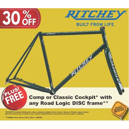 FRAMESET ROAD LOGIC DISC Green with White Logo 55cm - (97352897016)