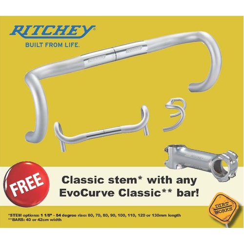 Bar Classic Evo Curve/31.8mm/40cm/AL6061/130mm Drop/80mm Reach/4D Flare/Laser Logo (30375457005)